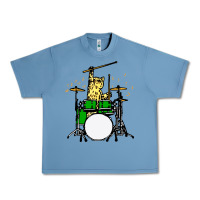 Pebble Blue drummer cat music lover musician playing the drums Urban Heavy Tee - artisFamous