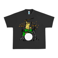Pigment Black drummer cat music lover musician playing the drums Urban Heavy Tee - artisFamous