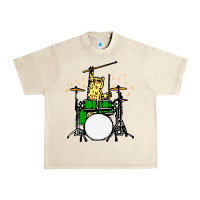 Sandshell drummer cat music lover musician playing the drums Urban Heavy Tee - artisFamous