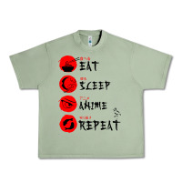 Oil Green eat sleep anime repeat japanese Urban Heavy Tee - artisFamous
