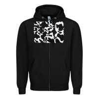 Black distressed black glitter cowhide pattern Zipper Hoodie - RanaPortraitStore