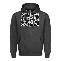 Charcoal Heather distressed black glitter cowhide pattern Zipper Hoodie - RanaPortraitStore