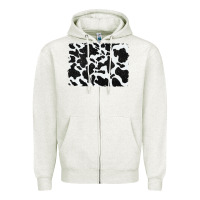 Oatmeal Heather distressed black glitter cowhide pattern Zipper Hoodie - RanaPortraitStore