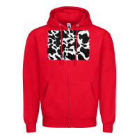 Red distressed black glitter cowhide pattern Zipper Hoodie - RanaPortraitStore