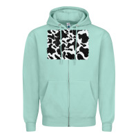 Seafoam distressed black glitter cowhide pattern Zipper Hoodie - RanaPortraitStore