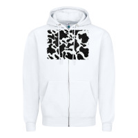 White distressed black glitter cowhide pattern Zipper Hoodie - RanaPortraitStore