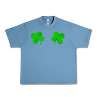 Pebble Blue four leaf clover Urban Heavy Tee - artisFamous