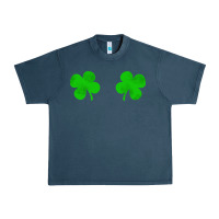 Midnight Navy four leaf clover Urban Heavy Tee - artisFamous