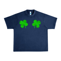 Navy four leaf clover Urban Heavy Tee - artisFamous