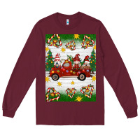 Burgundy christmas gnomes truck Long Sleeve Tee - Artiststas