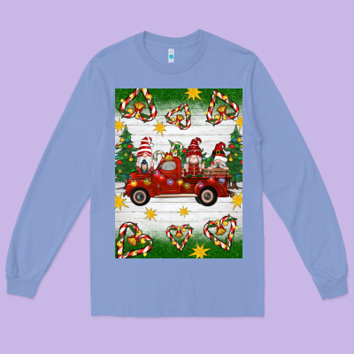 Christmas Gnomes Truck Long Sleeve Tee Designed By Artiststas