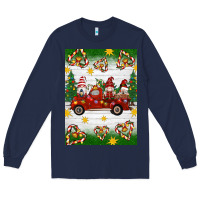 Navy christmas gnomes truck Long Sleeve Tee - Artiststas