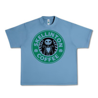 Pebble Blue skeleton coffee halloween Urban Heavy Tee - artisFamous