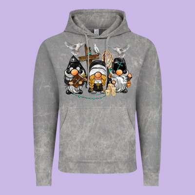 Pastor Nun Religious Gnome Vintage Hoodie Designed By Barkaloodesign