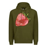 Army Green strawberry Premium Hoodie - BarkalooDesign