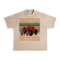 French Oak never underestimate an old man with a tractor retro vintage Urban Heavy Tee - artisFamous