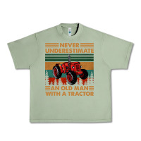Oil Green never underestimate an old man with a tractor retro vintage Urban Heavy Tee - artisFamous