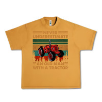 Peanut Butter never underestimate an old man with a tractor retro vintage Urban Heavy Tee - artisFamous