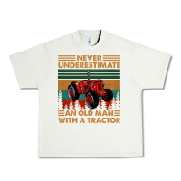 Pistachio never underestimate an old man with a tractor retro vintage Urban Heavy Tee - artisFamous
