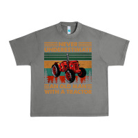Tornado never underestimate an old man with a tractor retro vintage Urban Heavy Tee - artisFamous