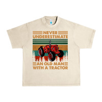 Sandshell never underestimate an old man with a tractor retro vintage Urban Heavy Tee - artisFamous