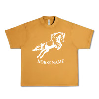 Peanut Butter Personalised Horse Printed Equestrian Riding Cob Jumping Rider Horse Urban Heavy Tee - artisFamous