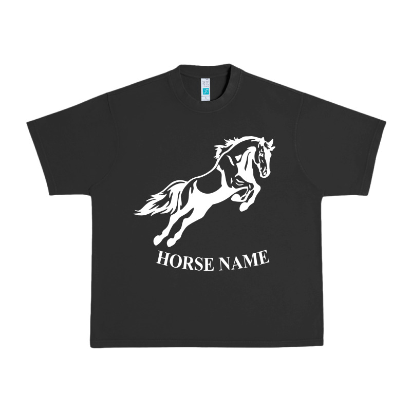 Personalised Horse Printed Equestrian Riding Cob Jumping Rider Horse Urban Heavy Tee by artisFamous | Teevron