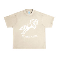 Sandshell Personalised Horse Printed Equestrian Riding Cob Jumping Rider Horse Urban Heavy Tee - artisFamous