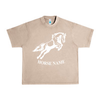 French Oak Personalised Horse Printed Equestrian Riding Cob Jumping Rider Horse Urban Heavy Tee - artisFamous