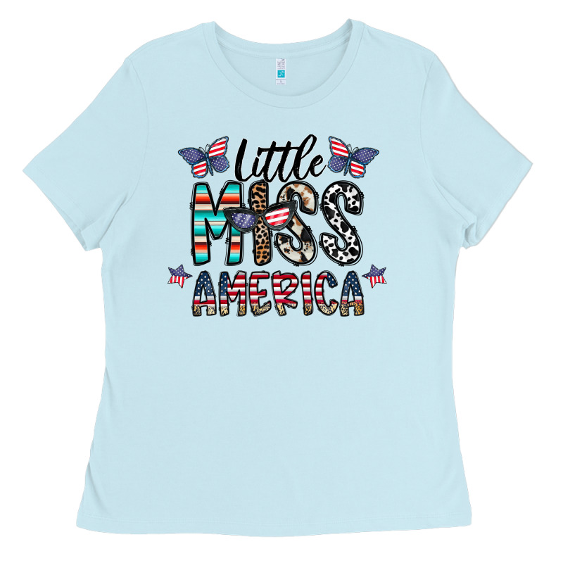 Little Miss America Ladies Tee by CowhideDigitalArt | Teevron