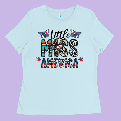 Little Miss America Ladies Tee Designed By Cowhidedigitalart