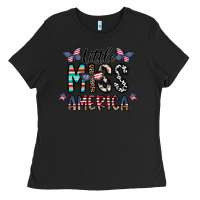 Black little miss america Ladies Tee - CowhideDigitalArt