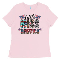 Bubblegum Pink little miss america Ladies Tee - CowhideDigitalArt