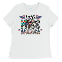 White little miss america Ladies Tee - CowhideDigitalArt