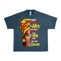 Midnight Navy black history month shirt african woman afro i am the storm t shirt Urban Heavy Tee - artisFamous