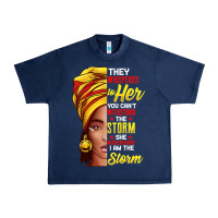 Navy black history month shirt african woman afro i am the storm t shirt Urban Heavy Tee - artisFamous