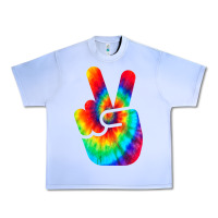 Grape Ice cool peace hand tie dye t shirt for boys and girls Urban Heavy Tee - artisFamous