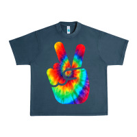 Midnight Navy cool peace hand tie dye t shirt for boys and girls Urban Heavy Tee - artisFamous