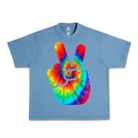 Pebble Blue cool peace hand tie dye t shirt for boys and girls Urban Heavy Tee - artisFamous