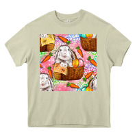 Mossy Easter Bunny With Hamper Seamless Pattern Heavy Core Tee - BundleAndBundleShop