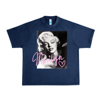 Navy monroe black and white pink handwriting t shirt Urban Heavy Tee - artisFamous