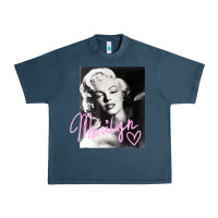 Midnight Navy monroe black and white pink handwriting t shirt Urban Heavy Tee - artisFamous