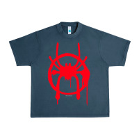 Midnight Navy spiderverse miles symbol tag t shirt Urban Heavy Tee - artisFamous