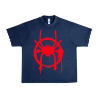 Navy spiderverse miles symbol tag t shirt Urban Heavy Tee - artisFamous
