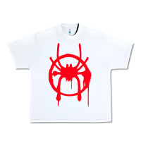 White spiderverse miles symbol tag t shirt Urban Heavy Tee - artisFamous