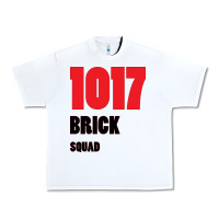 White 1017 Brick Squad Black Red Urban Heavy Tee - artisFamous
