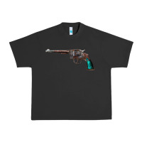 Pigment Black Revolver Handgun Urban Heavy Tee - artisFamous