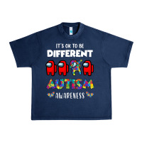 Navy a.mong us it's o.kay to be different autism awareness t shirt Urban Heavy Tee - artisFamous