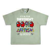 Oil Green a.mong us it's o.kay to be different autism awareness t shirt Urban Heavy Tee - artisFamous
