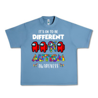 Pebble Blue a.mong us it's o.kay to be different autism awareness t shirt Urban Heavy Tee - artisFamous